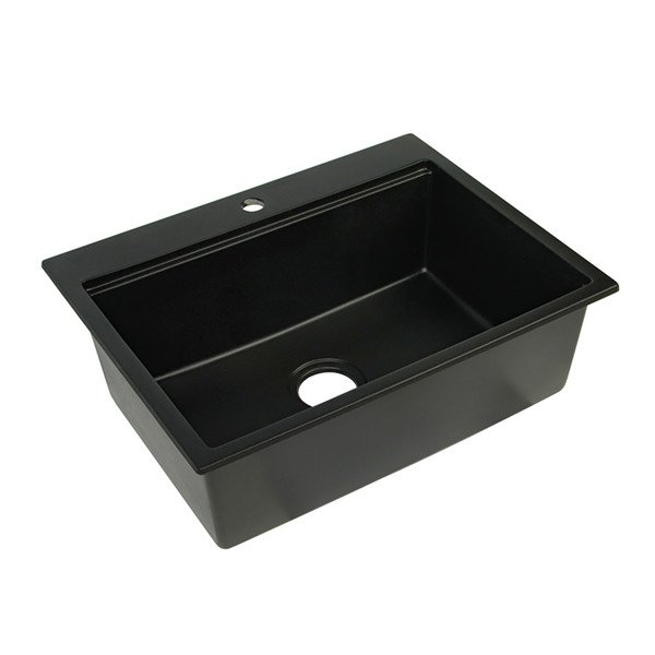 Single 9-1/2 Bowl Depth Dual-mount Granite Sink