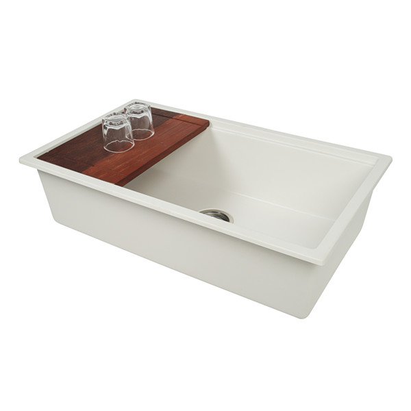 White Granite Composite Single Bowl Kitchen Sink