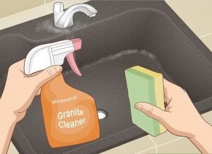 cleaning granite sink